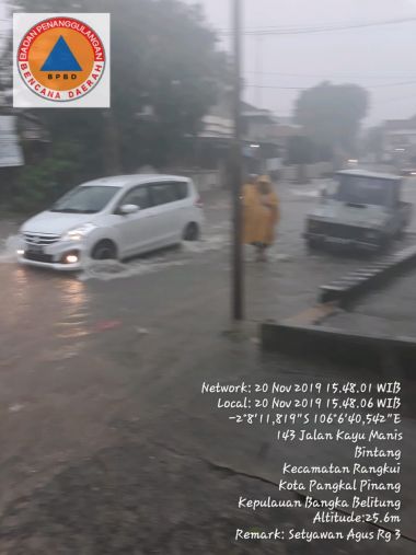 Kota Pangkalpinang di Guyur Hujan Lebat, Anggota SRC BPBD Kota Pangkalpinang Tingkatkan Kesiapsiagaan