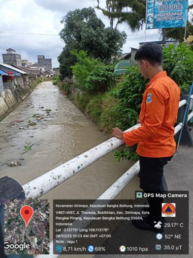 Patroli Anggota SRC BPBD Kota Pangkalpinang ke Daerah Rawan Banjir
