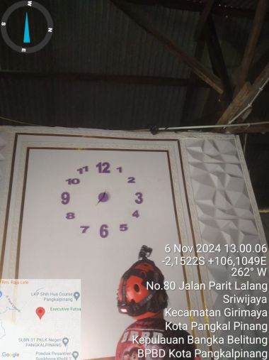 LAPORAN BENCANA/KEJADIAN RUMAH TERSAMBAR PETIR DIKOTA PANGKALPINANG